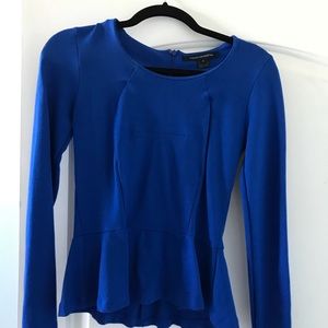 French Connection Royal Blue Peplum Top Sz Small